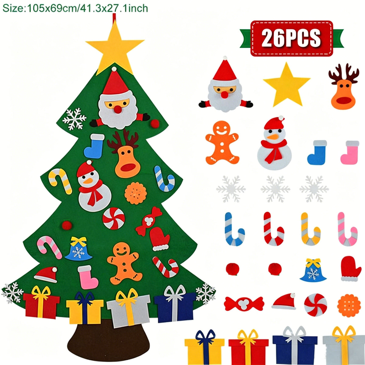 DIY Felt Christmas Tree with Ornaments