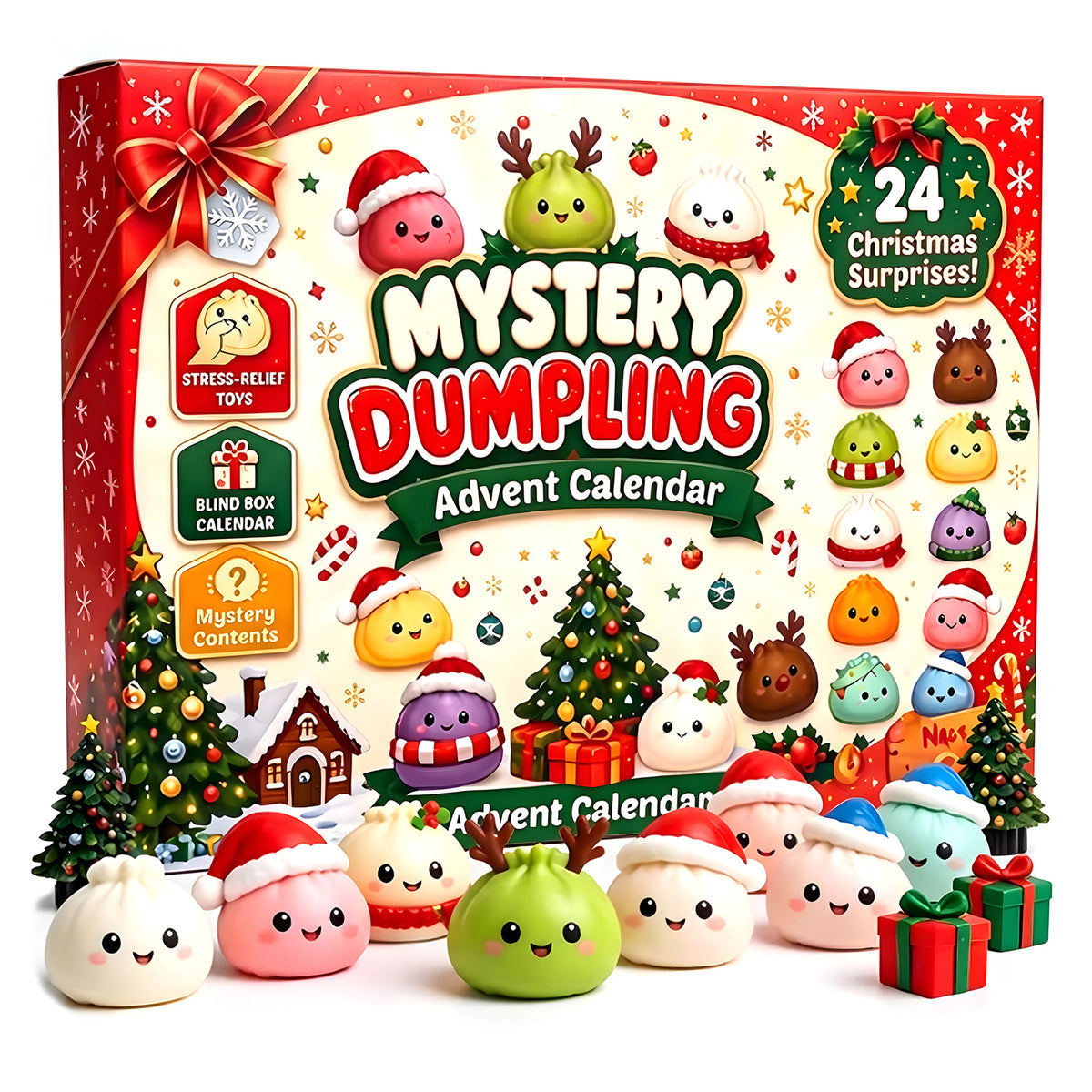 Christmas Countdown Calendar Squishy Toy Set