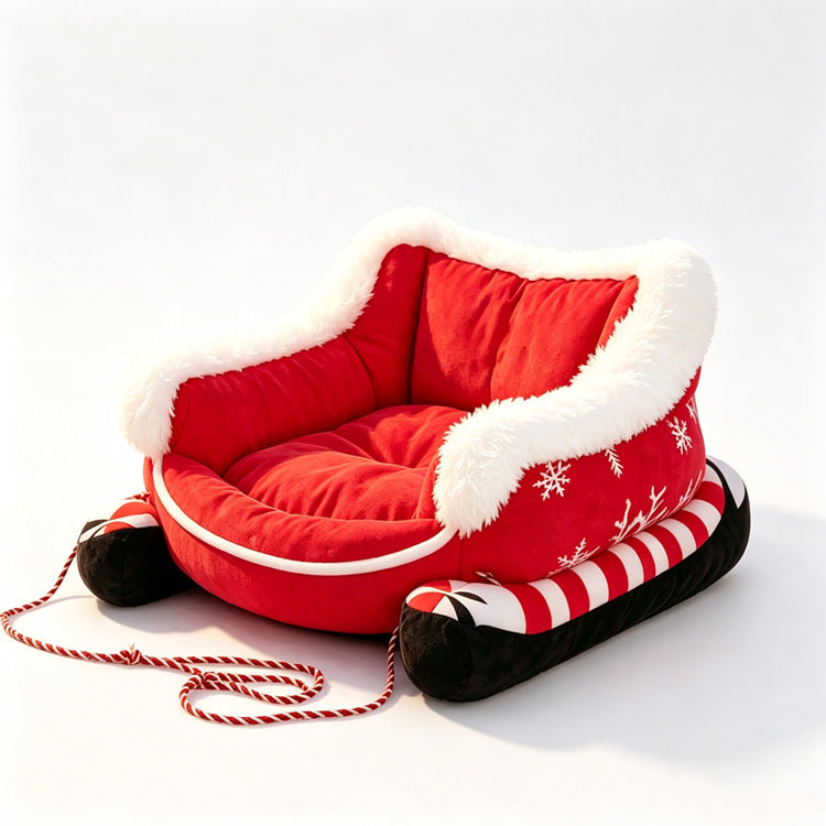 Christmas sled dog bed