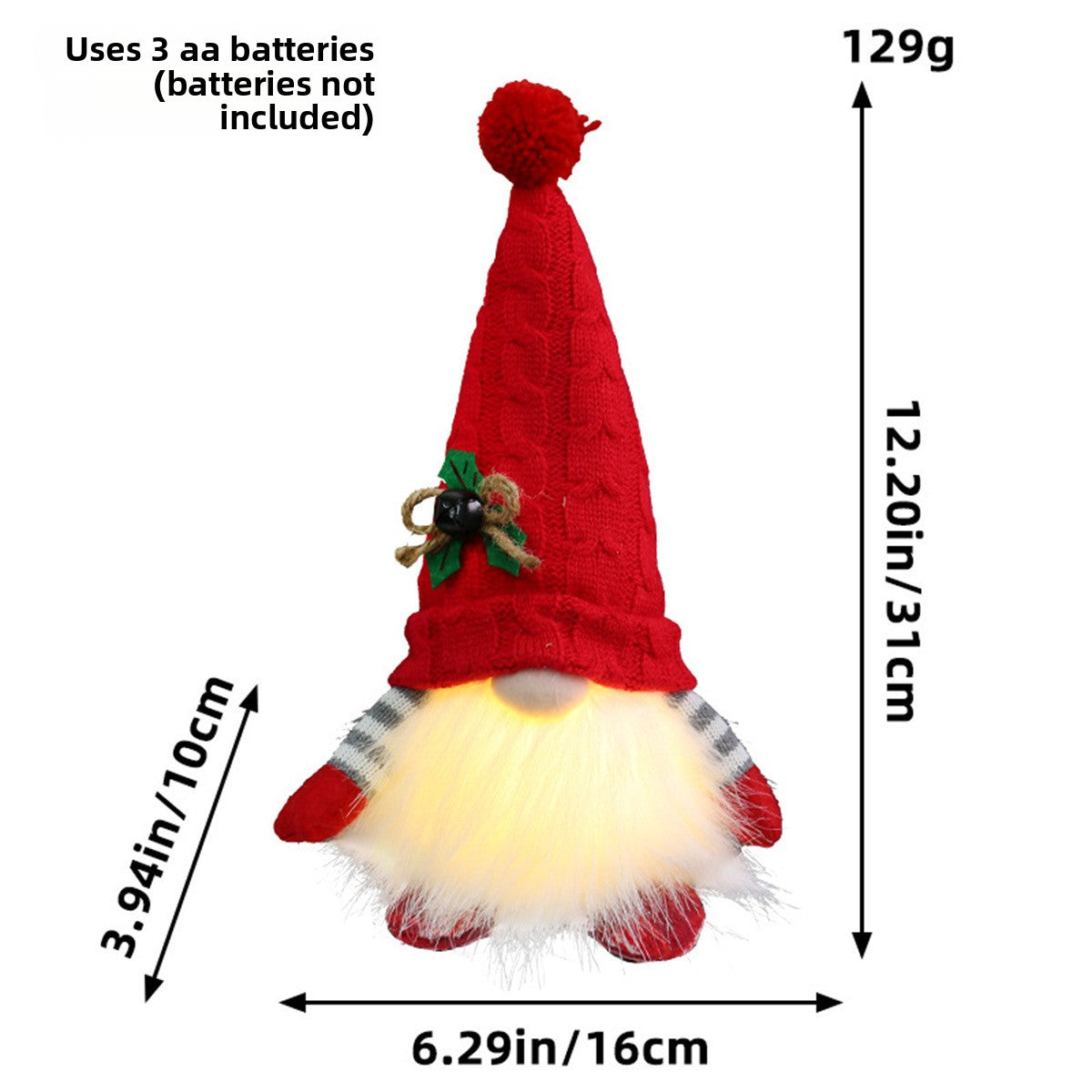 Christmas Lighted Doll Ornament