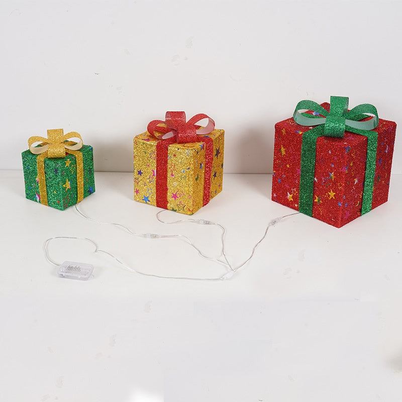 Christmas Gift Box Light Three-Piece Set