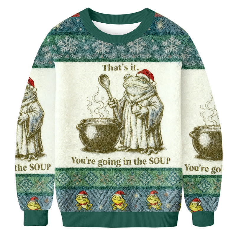 Casual Christmas Print Crew Neck Sweatshirts