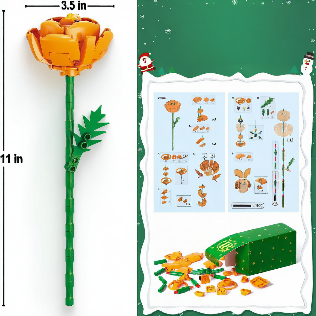 Flower Bouquet Building Blocks Christmas DIY Toy