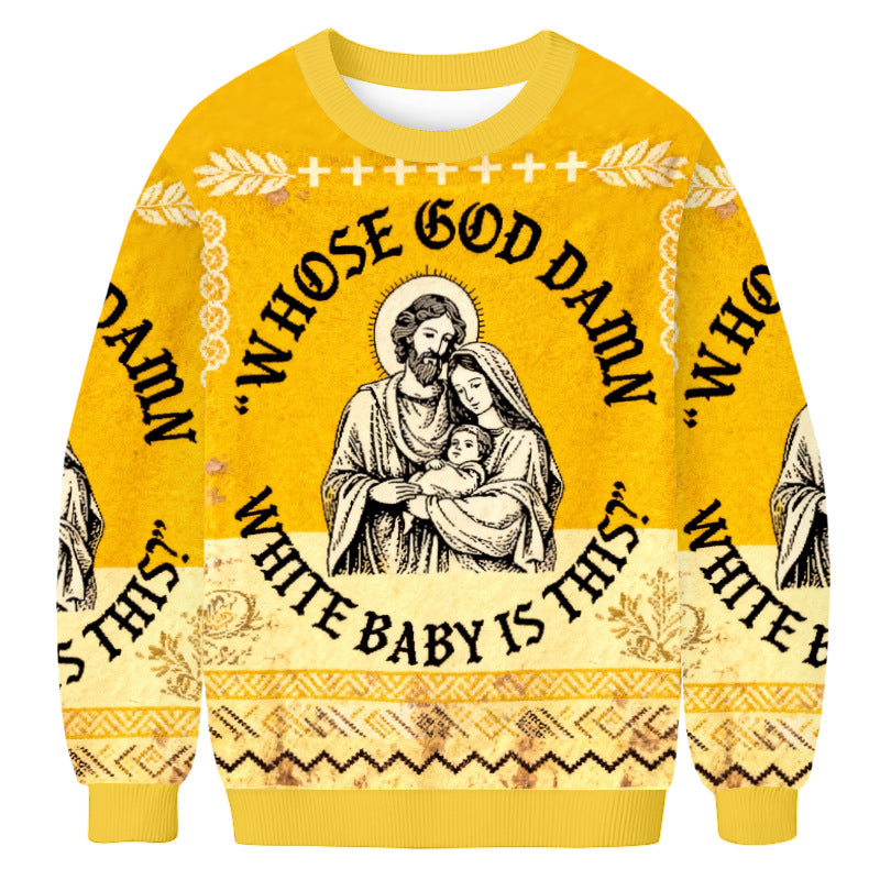Casual Christmas Print Crew Neck Sweatshirts