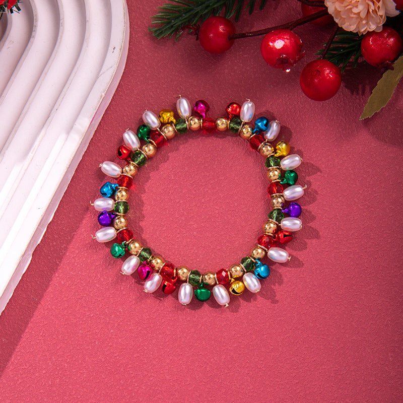 Christmas Beaded Bracelet Alloy Pendant Hand Chain