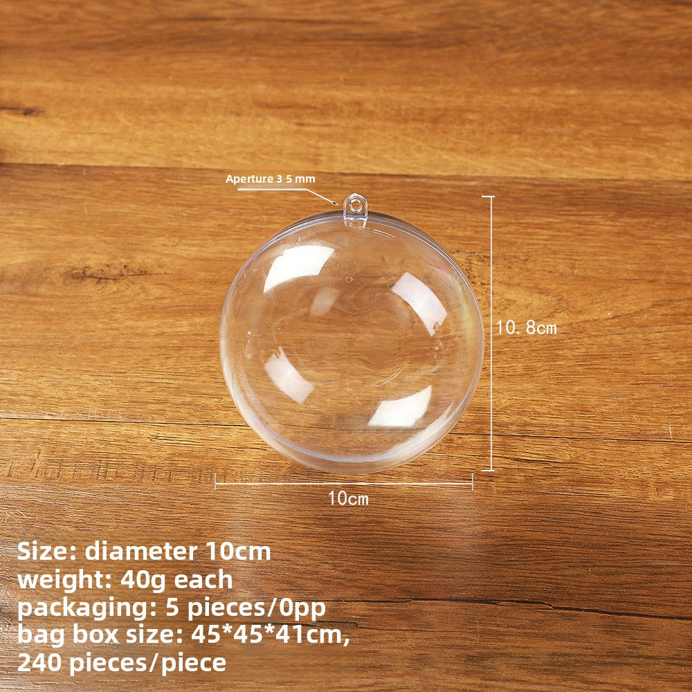 Highly Transparent Round Ball Hollow Ball Christmas Ball Acrylic Decorative Ball Ornaments Toys Transparent Packaging Ball