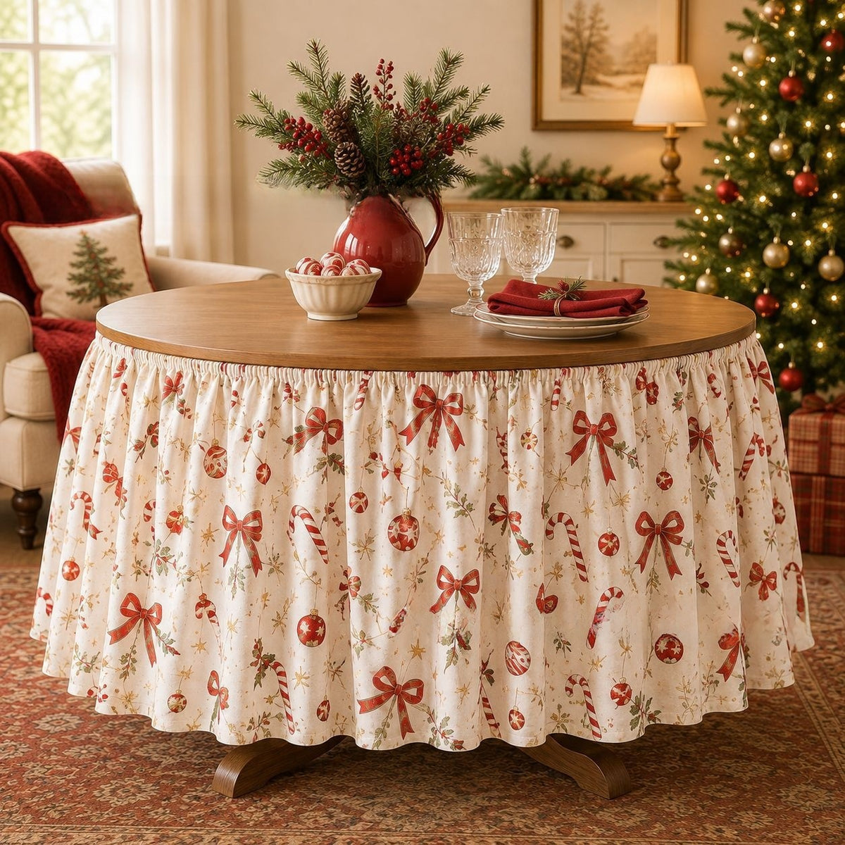 Christmas table skirt