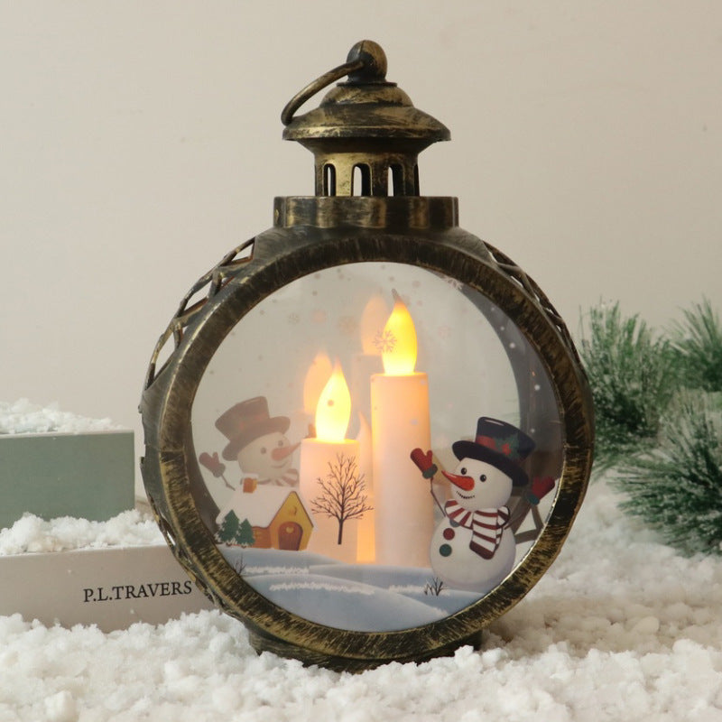 Retro Christmas LED Hanging Decorations with Santa and Snowman Designs