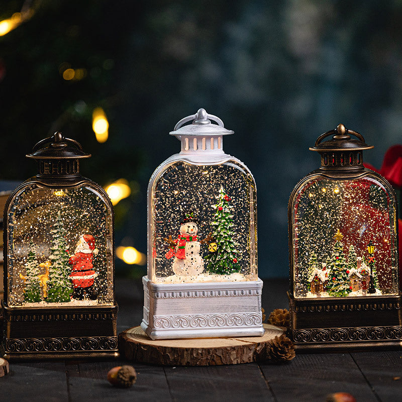 Christmas Glowing Water-Filled Lantern Desktop Decoration