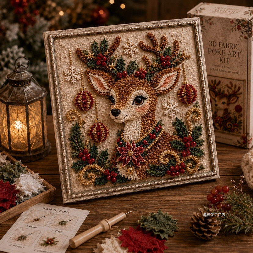 Christmas Fabric Poke Art Craft Kit