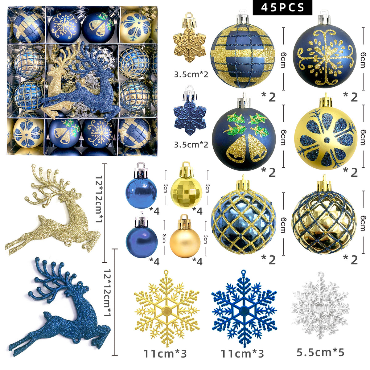 6cm Electroplated Christmas Ornament Ball with Hand-Painted Designs