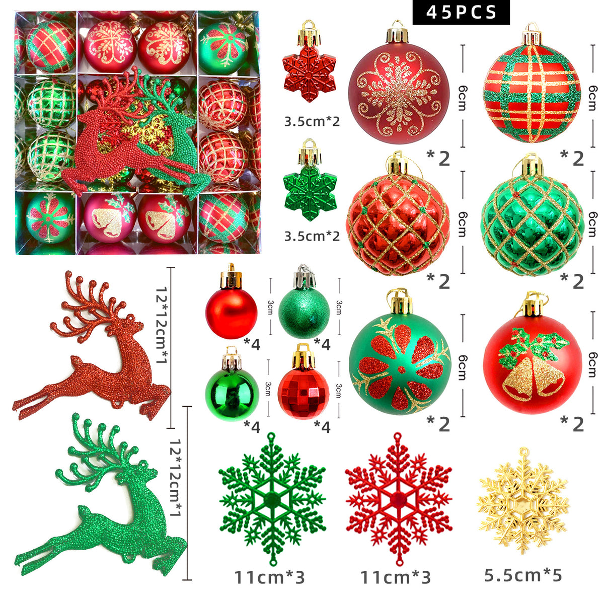 6cm Electroplated Christmas Ornament Ball with Hand-Painted Designs