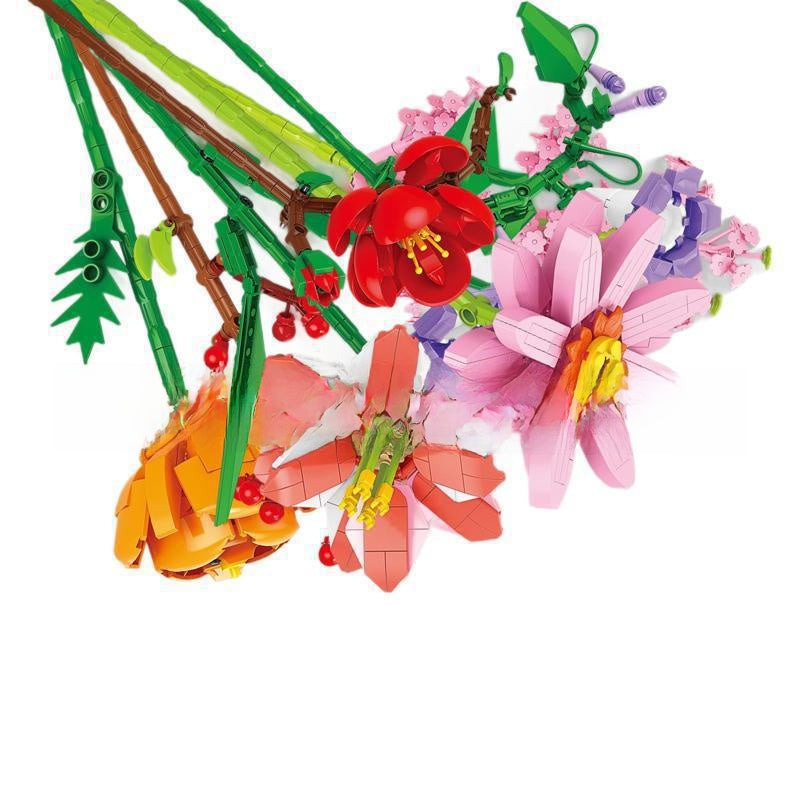 Bouquet building blocks Christmas blind box puzzle