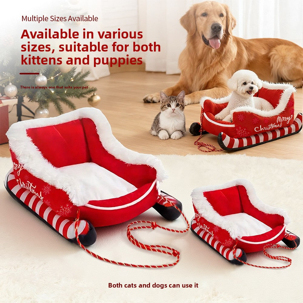 Christmas Plush Pet Bed for Dogs and Cats