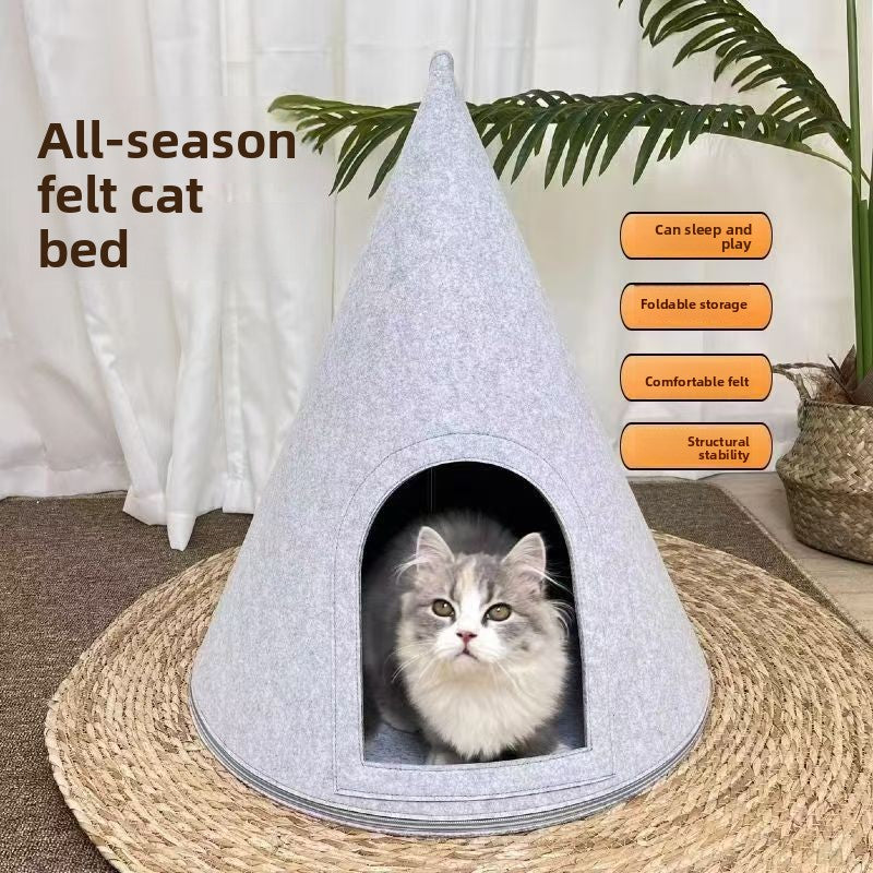 Felt Tapered Cat Nest Christmas Tree Design