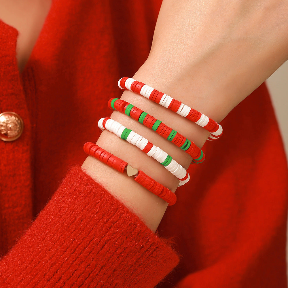 Christmas Beaded Bracelet Alloy Pendant Hand Chain