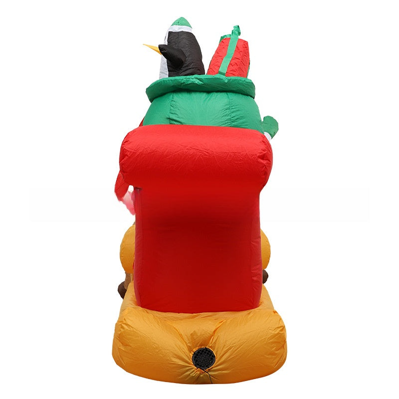 Inflatable Santa and Reindeer Sleigh Decoration