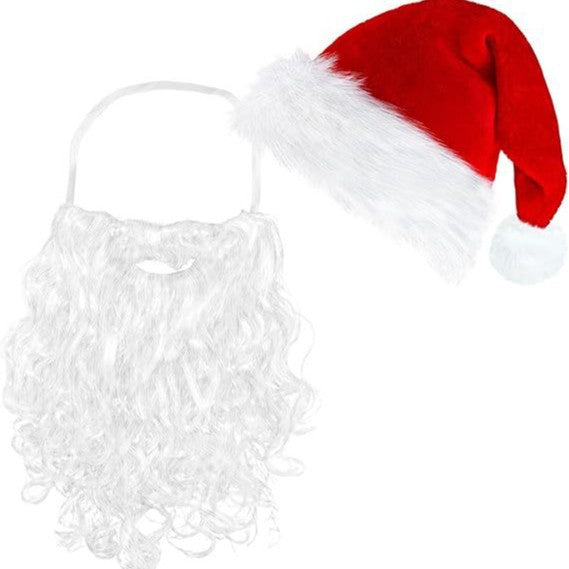 Santa Claus Beard and Hat Costume Set