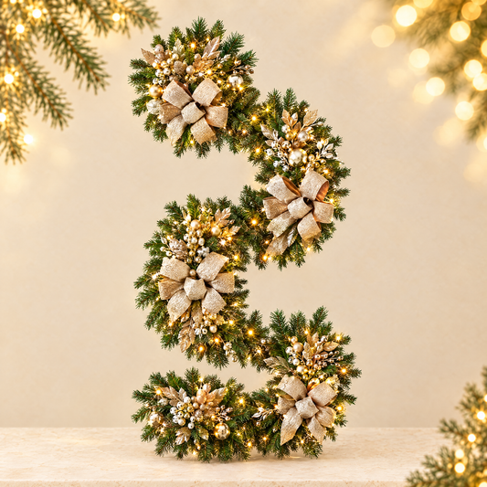 Christmas stair garland — ivory Christmas product photograph