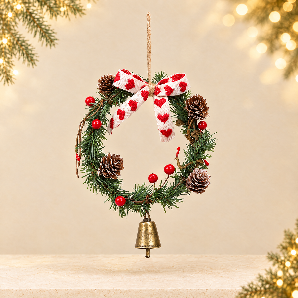 Christmas wreath decoration — ivory Christmas product photograph