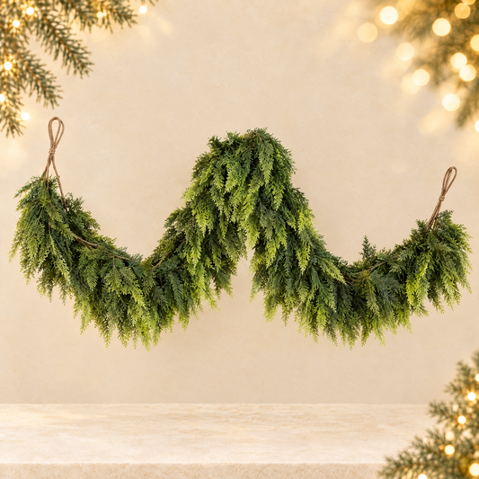 Artificial Christmas Vine Pine Garland — ivory Christmas product photograph