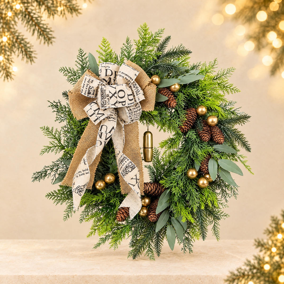 Christmas wreath — ivory Christmas product photograph
