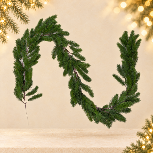 Artificial Pine Needle Garland for Christmas Decorations — ivory Christmas product photograph