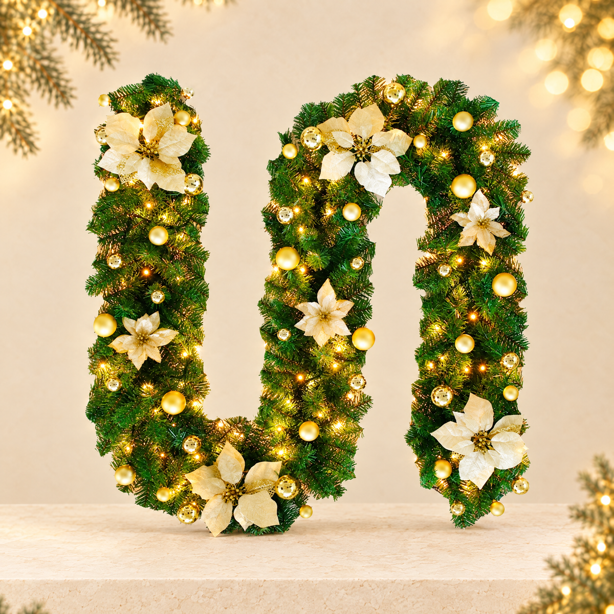 Christmas Rattan Decoration — ivory Christmas product photograph