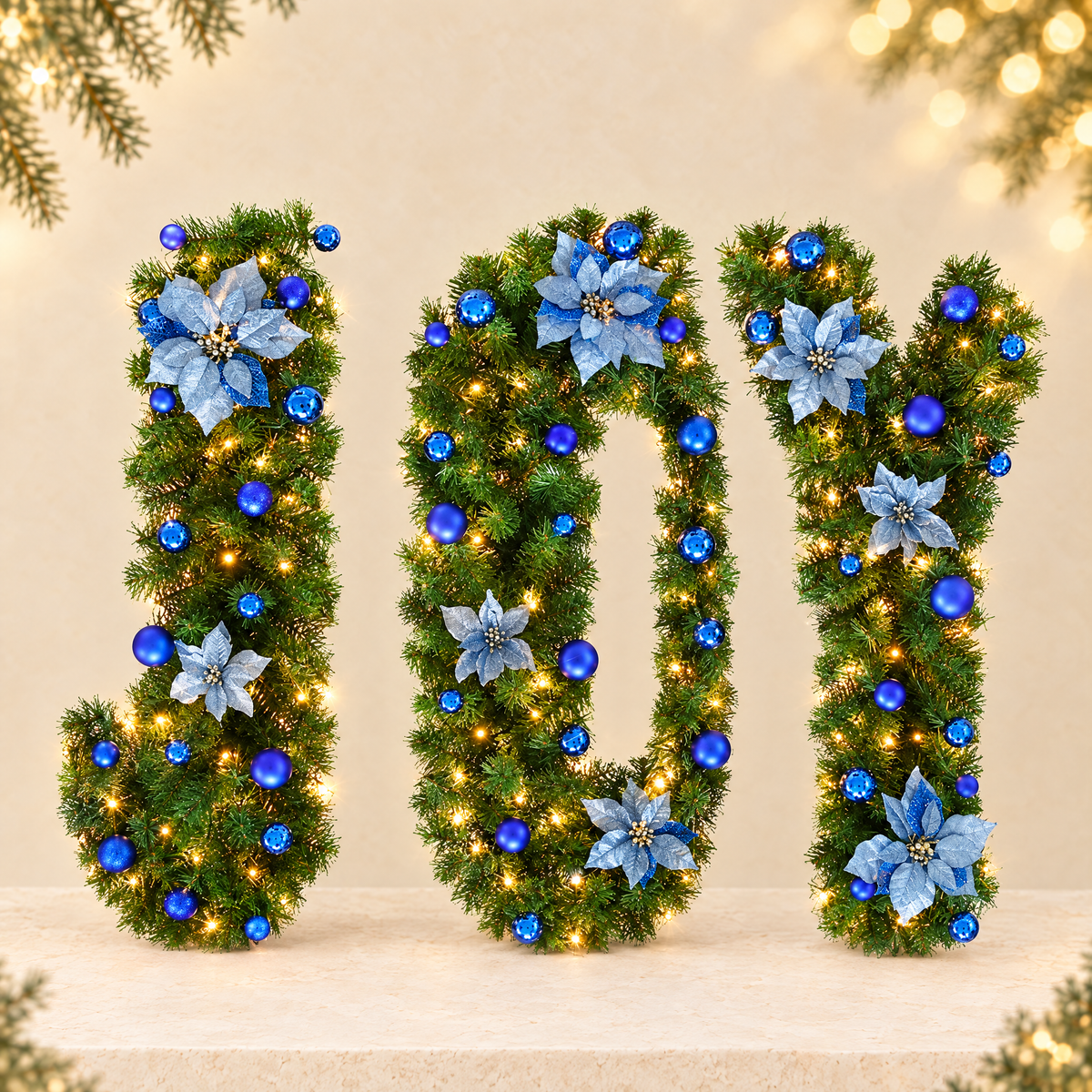 Christmas decoration rattan — ivory Christmas product photograph
