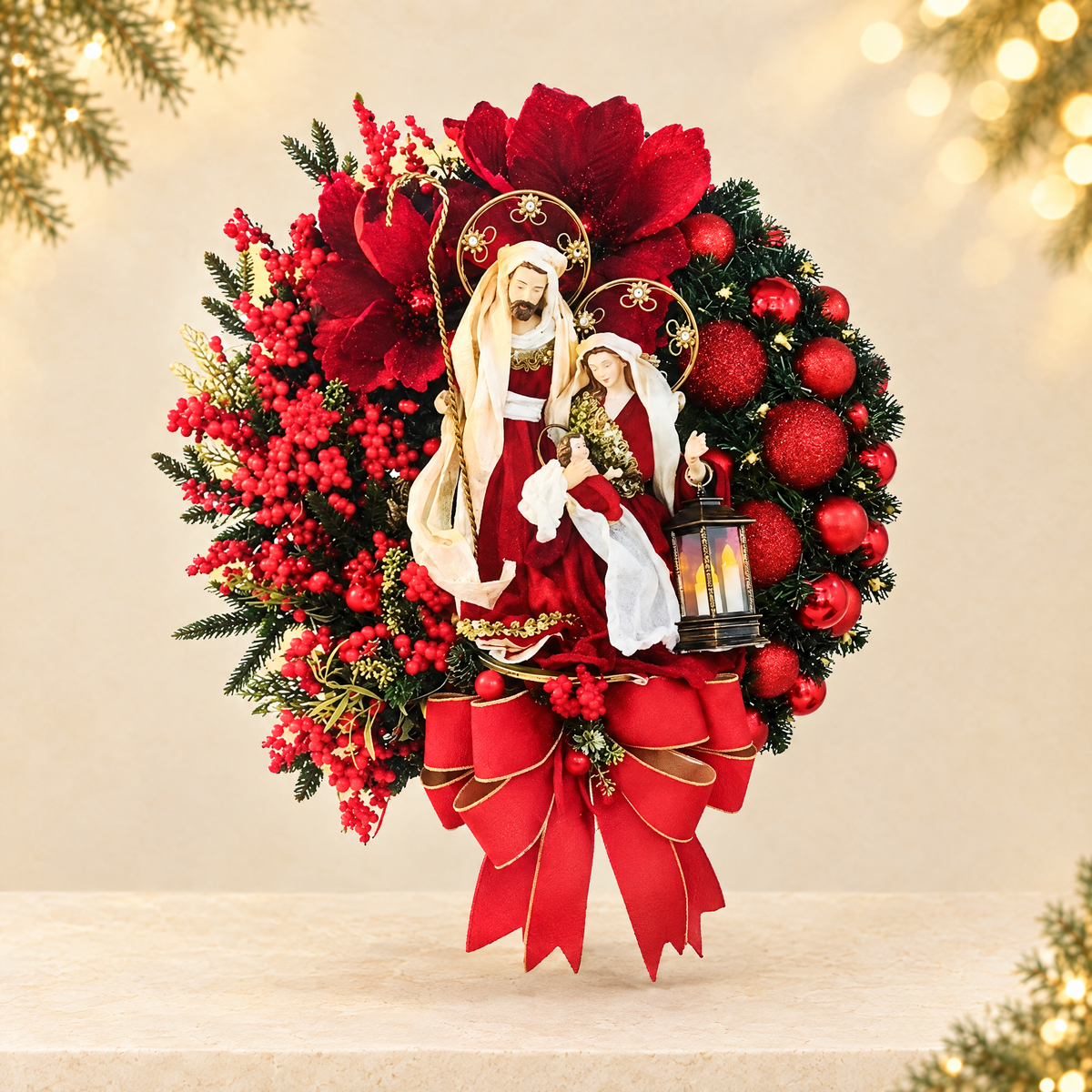 Christmas wreath — ivory Christmas product photograph