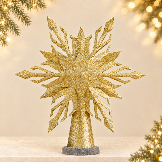 Snowflake Star Projection Christmas Tree Topper — ivory Christmas product photograph