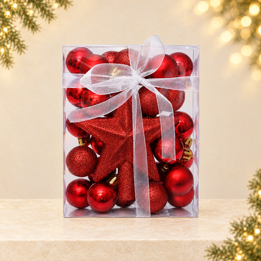 Christmas tree ball ornament — ivory Christmas product photograph