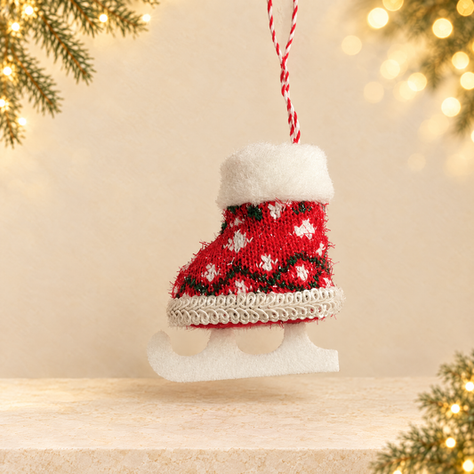 Christmas Skates Decorative Pendant — ivory Christmas product photograph