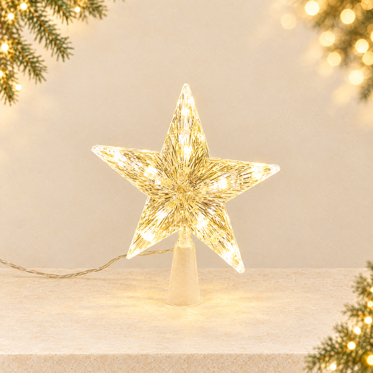 Christmas star ornament — ivory Christmas product photograph