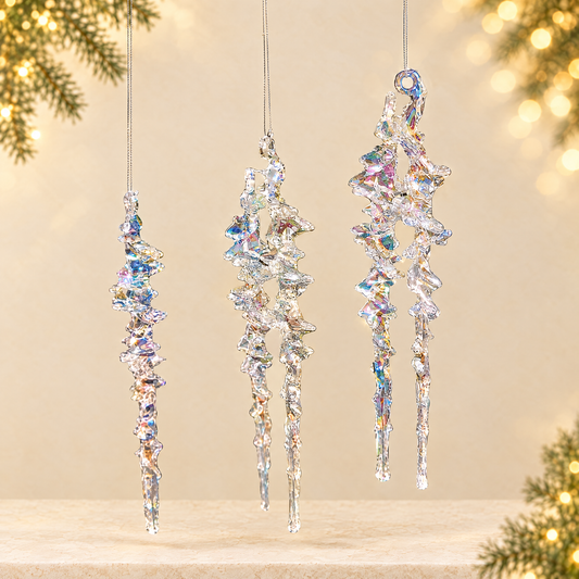 Transparent Ice Christmas Tree Pendants — ivory Christmas product photograph