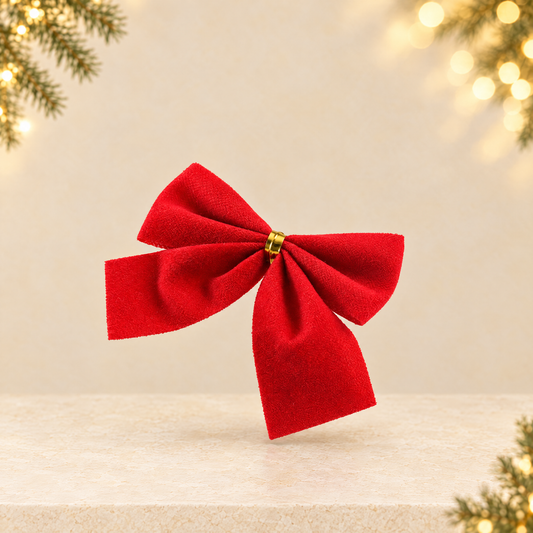 Mini Flocking Christmas Bows — ivory Christmas product photograph