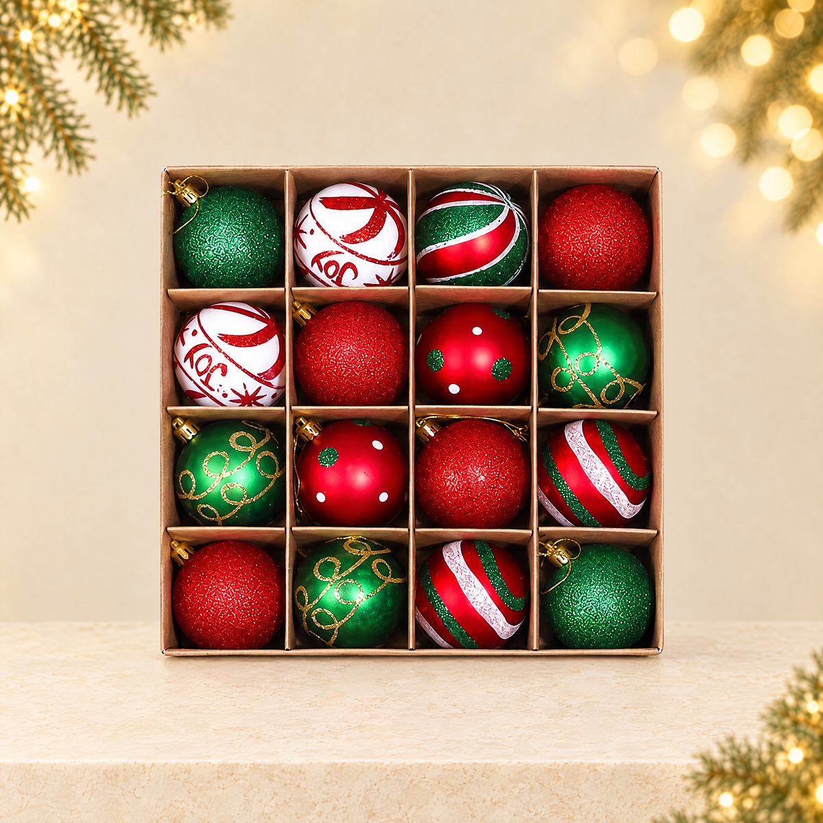 Christmas Ball Set 6CM — ivory Christmas product photograph