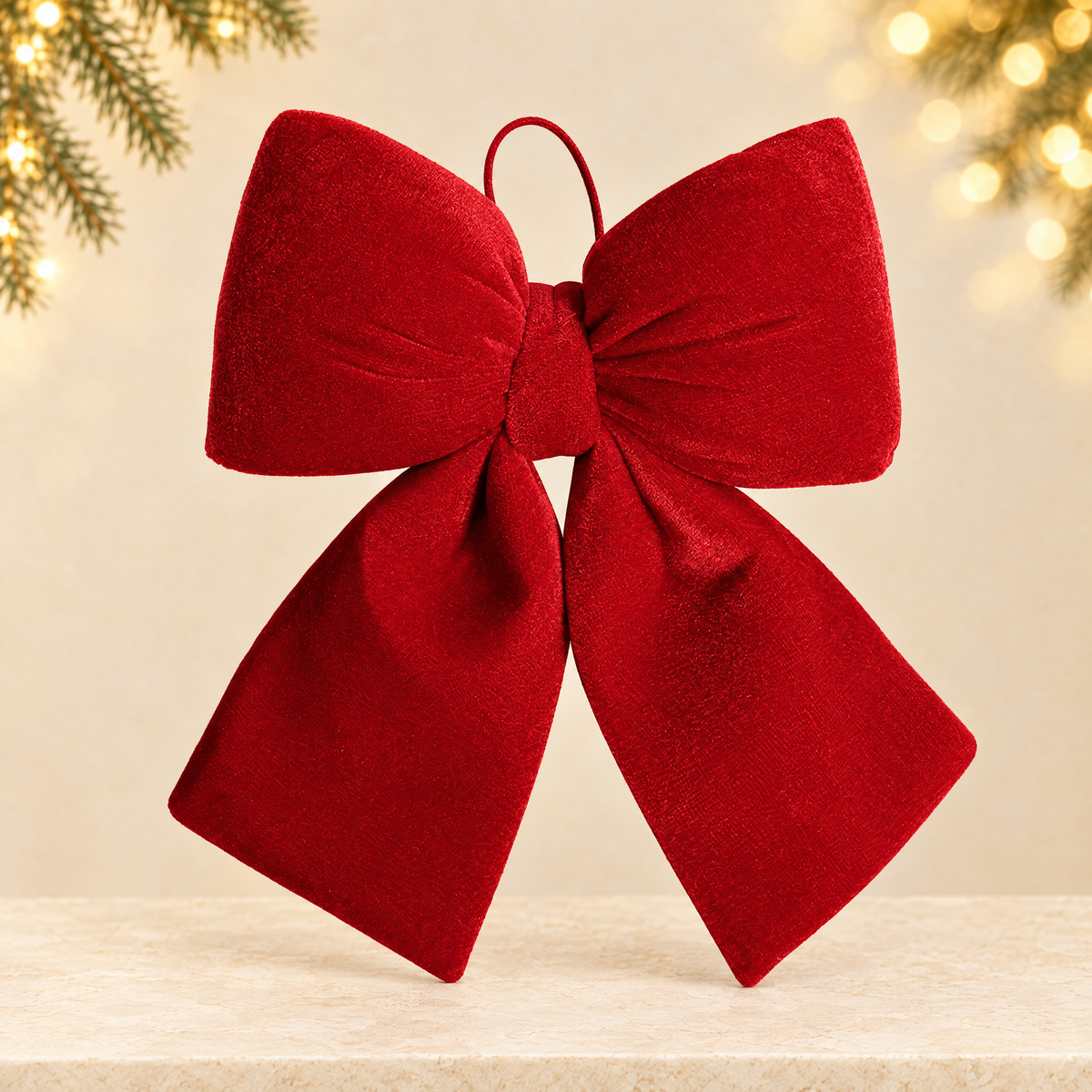 Christmas tree decorated with bowse — ivory Christmas product photograph