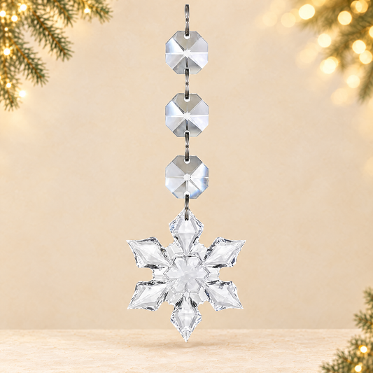 Transparent Snowflake Christmas Tree Hanging Ornaments — ivory Christmas product photograph