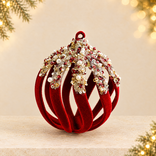 Christmas ball — ivory Christmas product photograph
