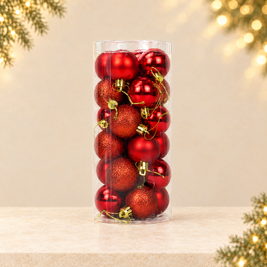 Christmas ornaments — ivory Christmas product photograph