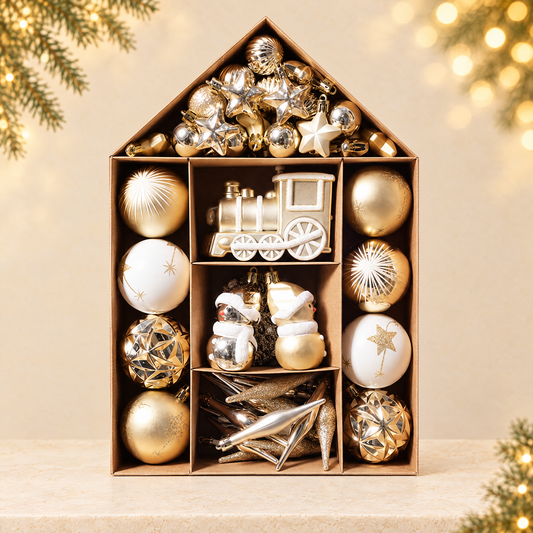 Christmas Tree Ornament Ball Set — ivory Christmas product photograph