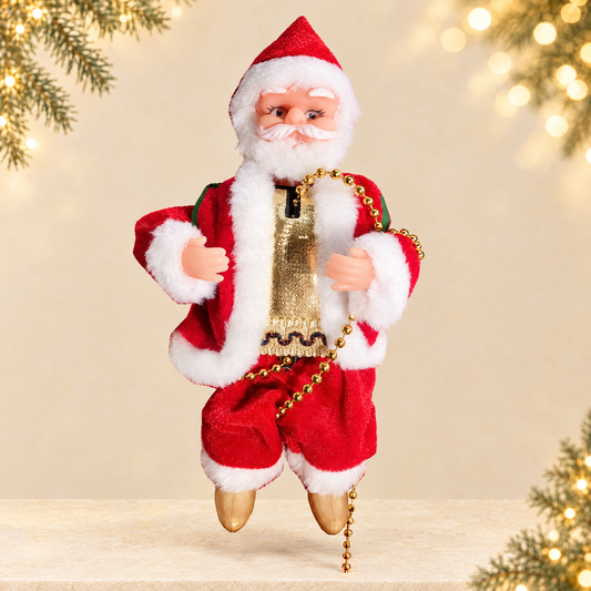 Electric Santa Claus Climbing Beads Toy — ivory Christmas product photograph