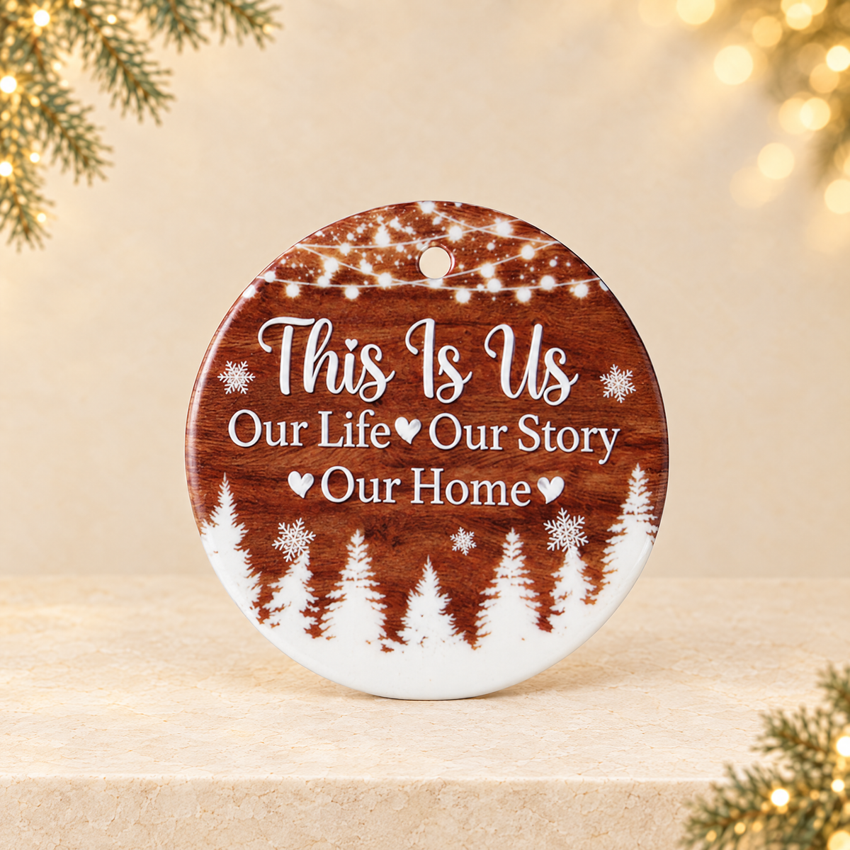 Christmas Ceramic Hanging Ornaments — ivory Christmas product photograph