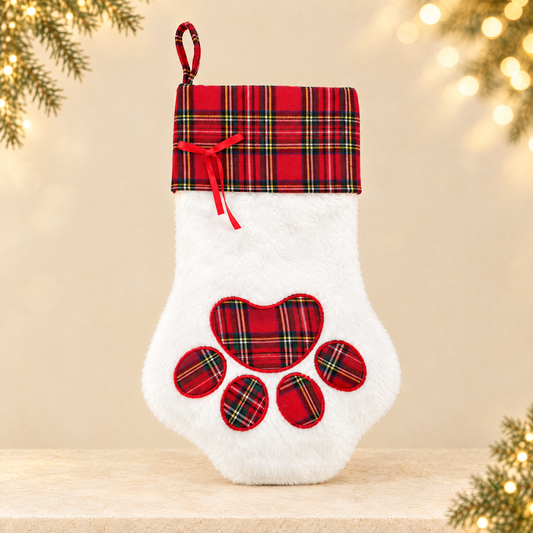 Christmas Plush Bear Paw Hanging Decoration — ivory Christmas product photograph