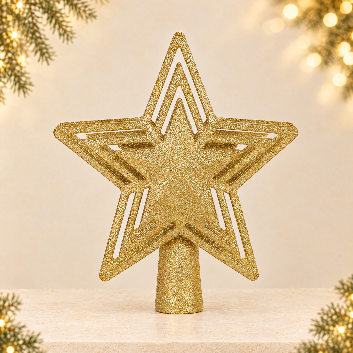 Christmas Tree Star Topper Decoration — ivory Christmas product photograph
