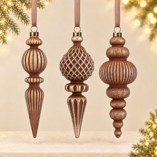 Retro Christmas Tree Decoration Balls — ivory Christmas product photograph