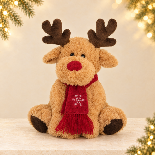 Christmas Elk Plush Toy Doll — ivory Christmas product photograph