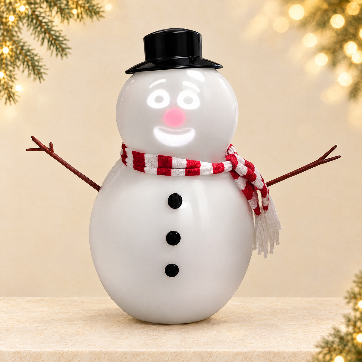 Animated Snowman Toy — ivory Christmas product photograph