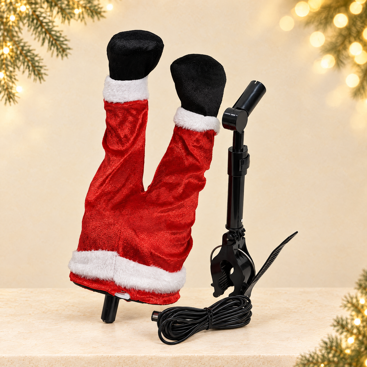 Electric Moving Leg Christmas Hanging Decoration — ivory Christmas product photograph